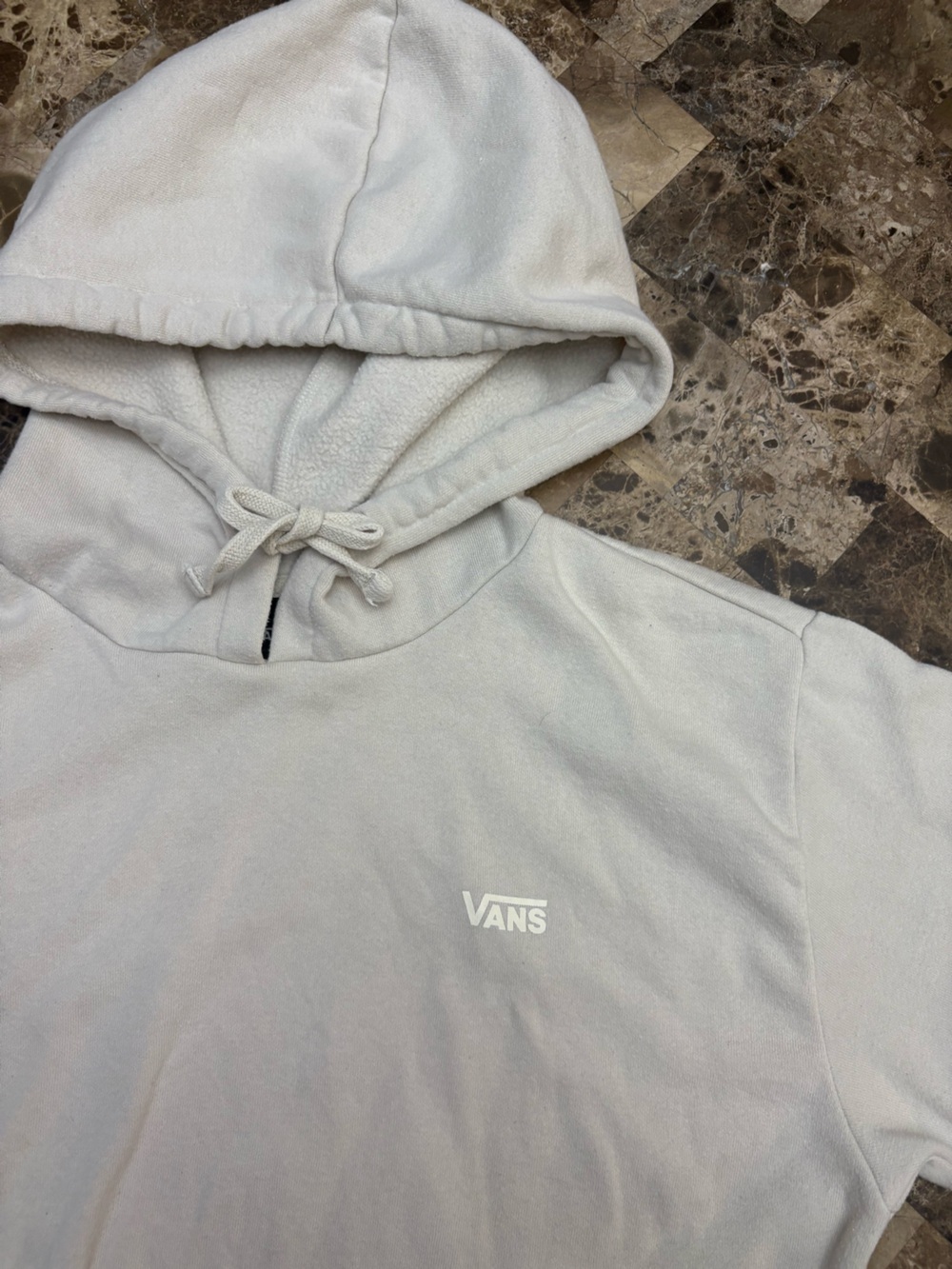 Vans Cream Hoodie with Floral Logo Back Print medium - Picture 6 of 8